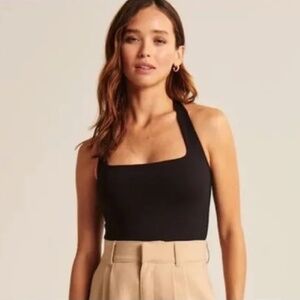 Abercrombie Black Halter Bodysuit